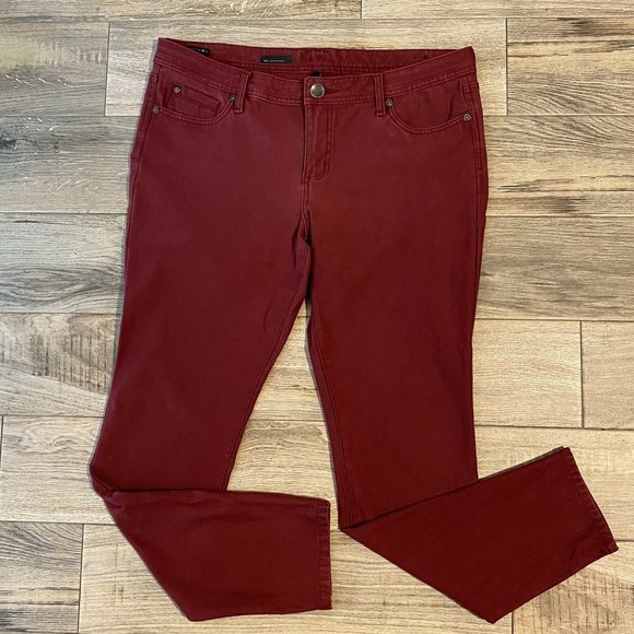 Kut From The Kloth 14 Women’s MIA Toothpick Skinny Jeans Size 14 Burgundy - Picture 1 of 8